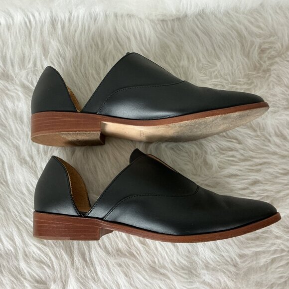 Nisolo Black Leather Emma D'Orsay Oxford Slip On Loafer 10 - Picture 5 of 7